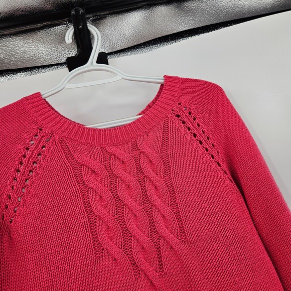 Lilly Pulitzer Sweater Pink Cable Knit Crewneck Long Sleeve Pullover Size XS - Picture 3 of 9